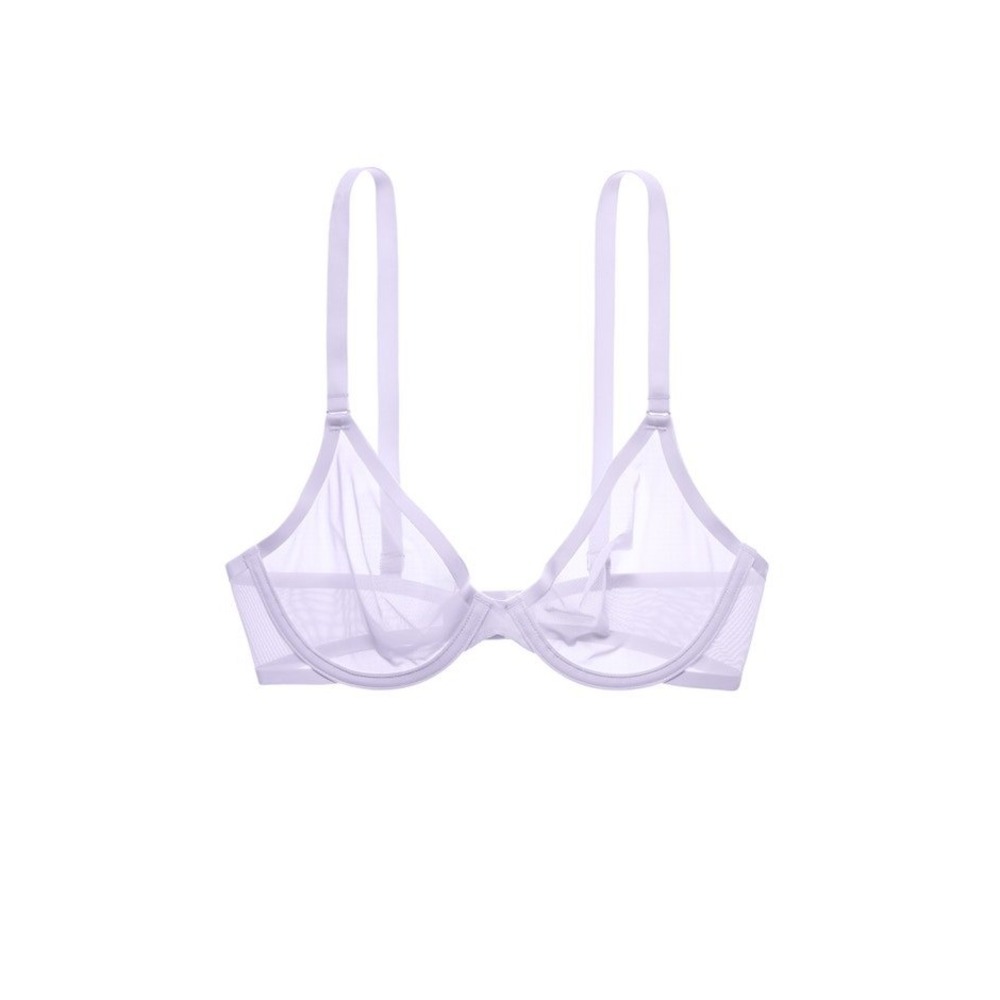 CUUP The Plunge Mesh Bra Lilac Purple Sheer Unlined Underwire 44E NEW